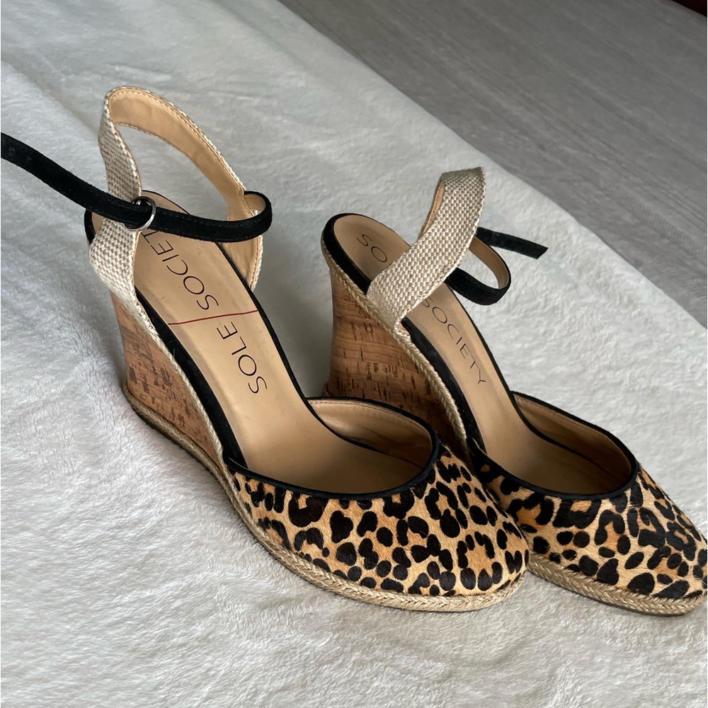 Sole society Lucy Leopard wedge